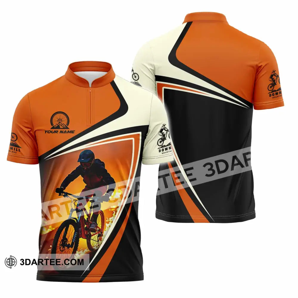 Unisex Shirt - Custom Downhill Mountain Bike Shirt Zipper Polo Shirt / S T-shirt