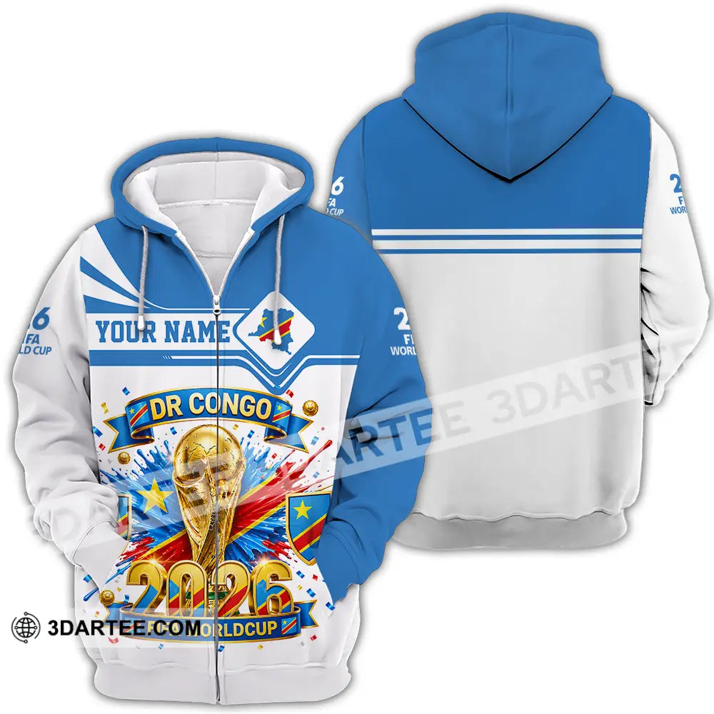 Unisex Shirt - Custom Dr Congo World Cup 2026 3D Shirt - Zipper Hoodie / S - T-shirt