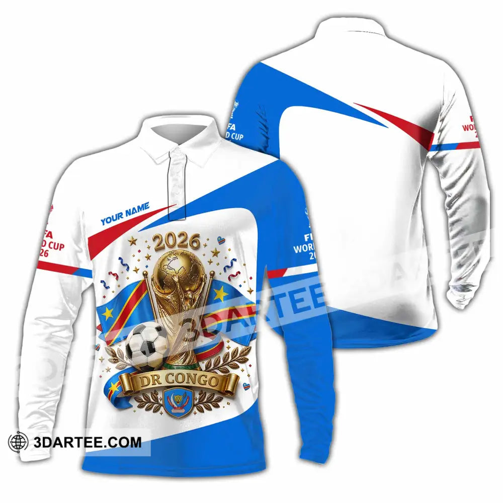 Unisex Shirt - Custom Dr Congo World Cup 2026 Shirt - Long Sleeve Polo / S - T-shirt