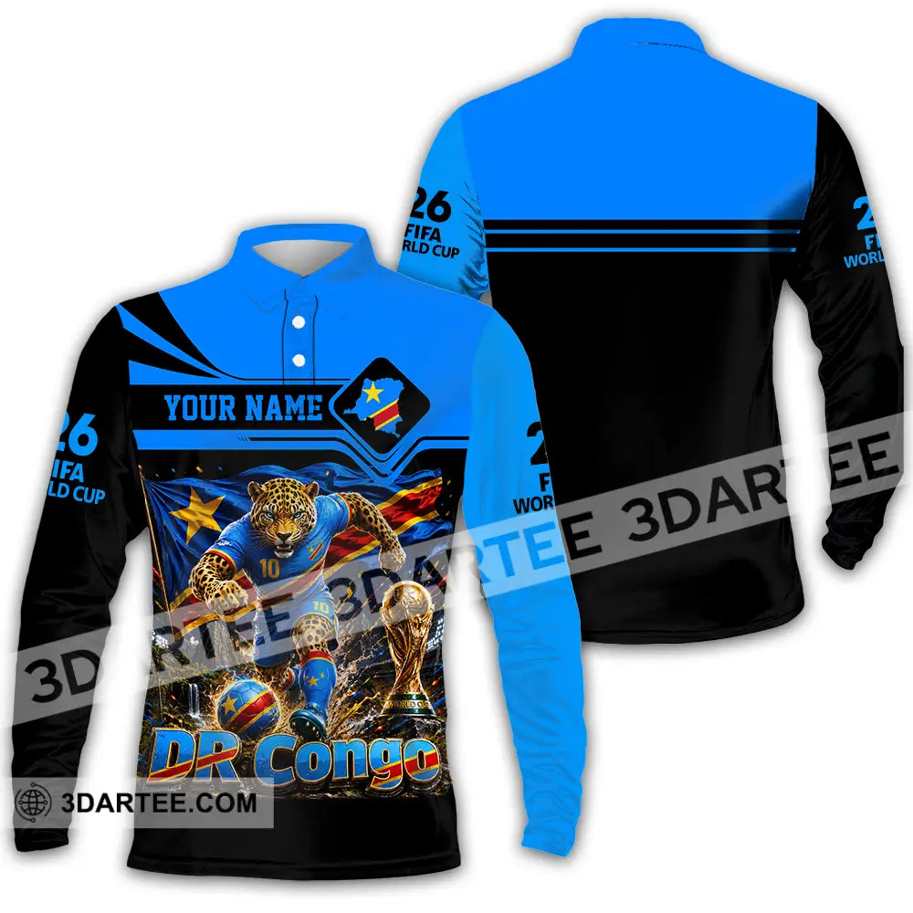 Unisex Shirt - Custom Dr Congo World Cup 2026 Shirt - Long Sleeve Polo / S - T-shirt