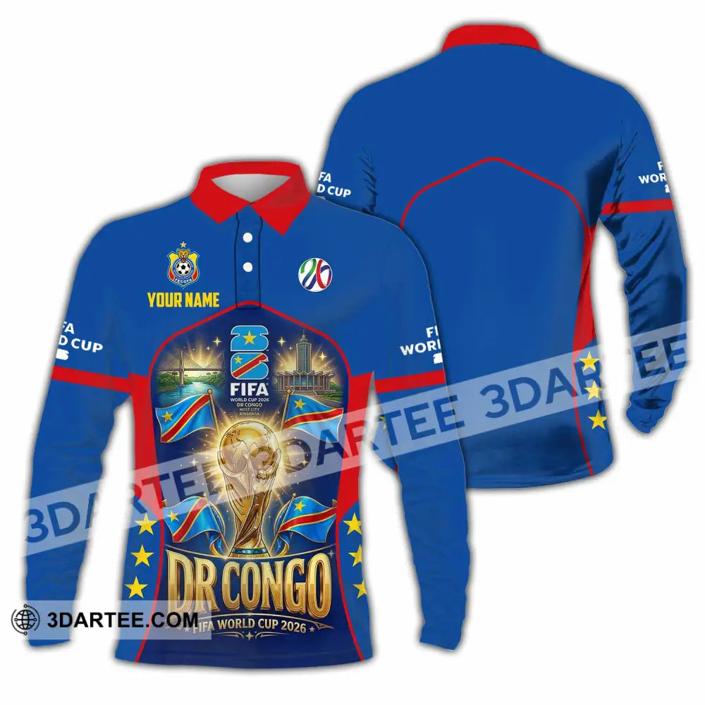 Unisex Shirt - Custom Dr Congo World Cup 2026 Shirt - Long Sleeve Polo / S - T-shirt
