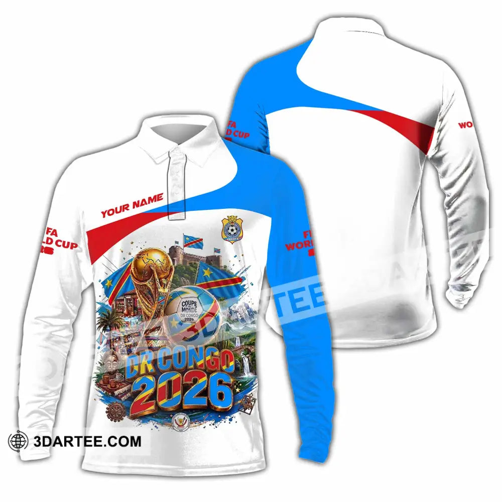 Unisex Shirt - Custom Dr Congo World Cup 2026 Shirt - Long Sleeve Polo / S - T-shirt