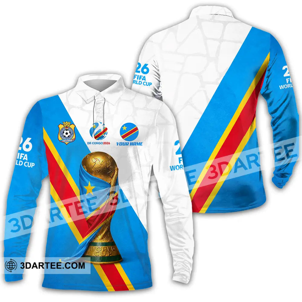 Unisex Shirt - Custom Dr Congo World Cup 2026 Shirt - Long Sleeve Polo / S - T-shirt