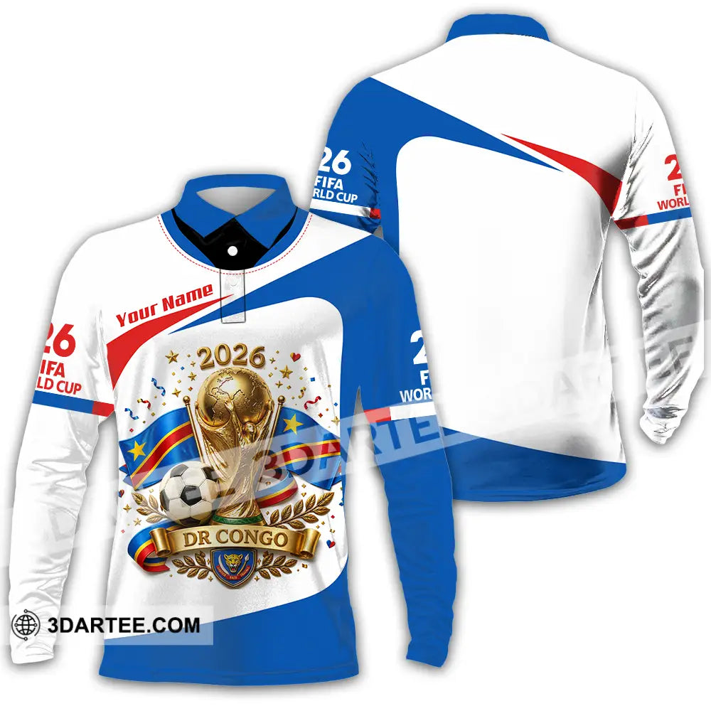 Unisex Shirt - Custom Dr Congo World Cup 2026 Shirt - Long Sleeve Polo / S - T-shirt