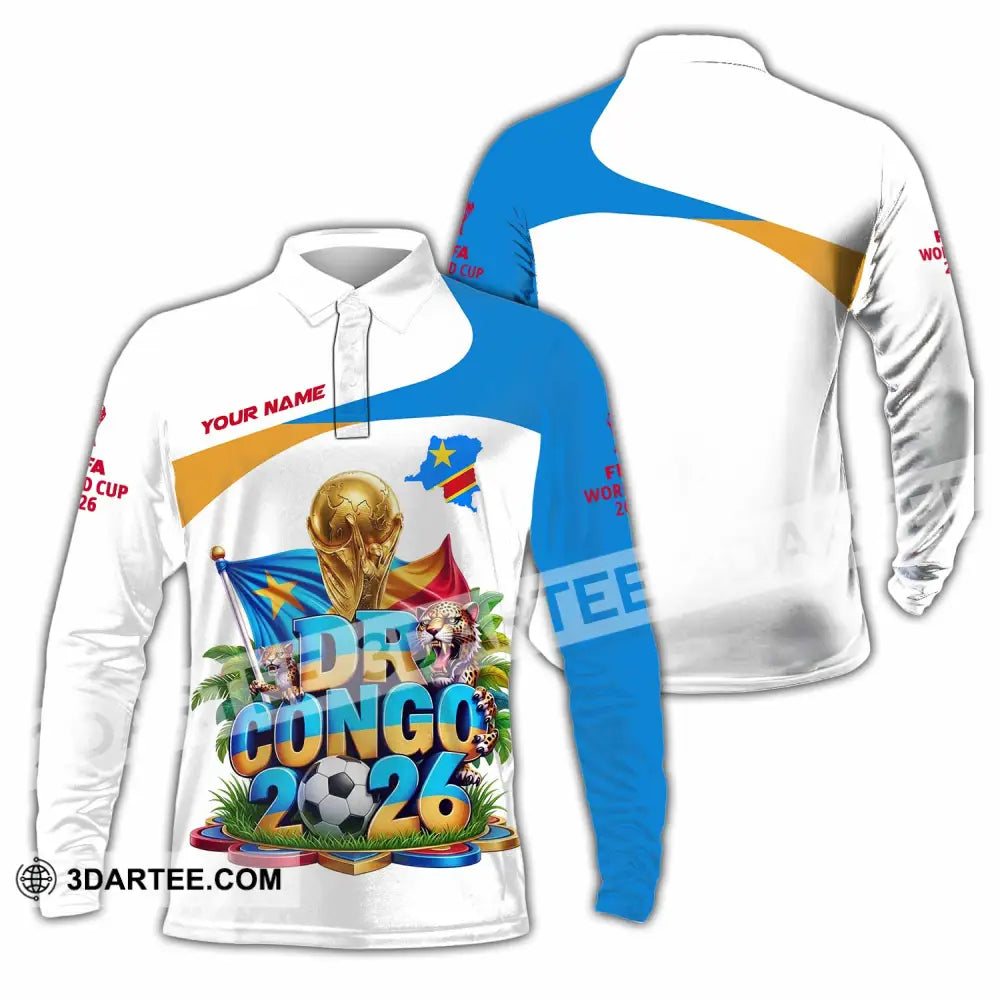 Unisex Shirt - Custom Dr Congo World Cup 2026 Shirt - Long Sleeve Polo / S - T-shirt
