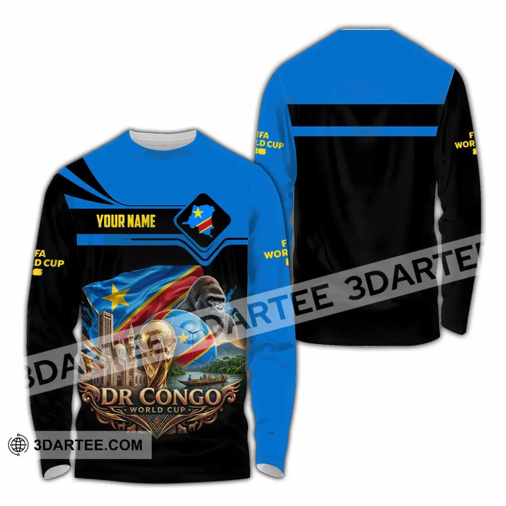 Unisex Shirt - Custom Dr Congo World Cup 2026 Shirt - Long Sleeve Shirt / S - T-shirt