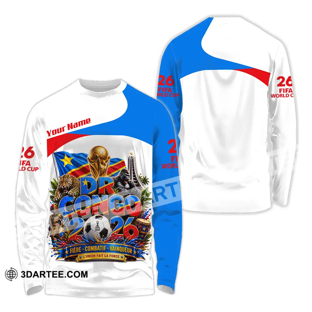 Unisex Shirt - Custom Dr Congo World Cup 2026 Shirt - Long Sleeve Shirt / S - T-shirt