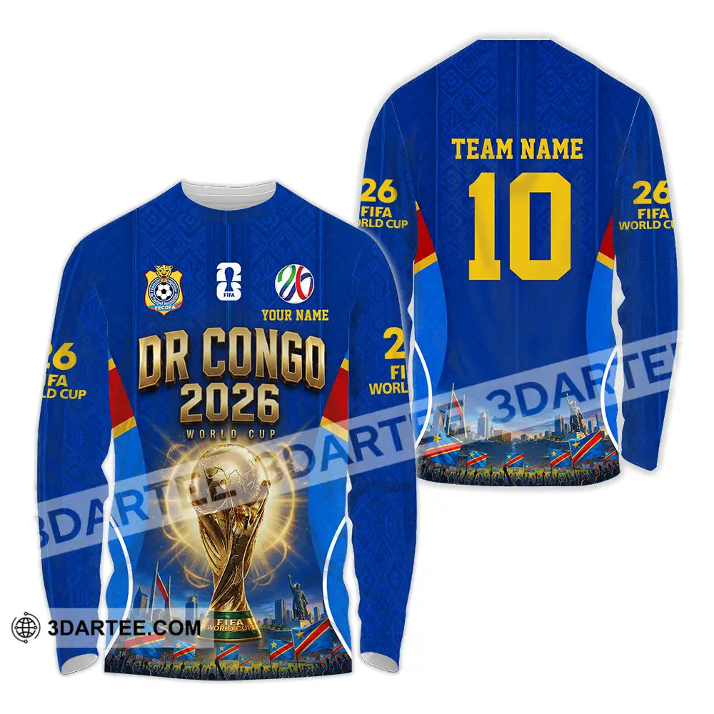 Unisex Shirt - Custom Dr Congo World Cup 2026 Shirt - Long Sleeve Shirt / S - T-shirt