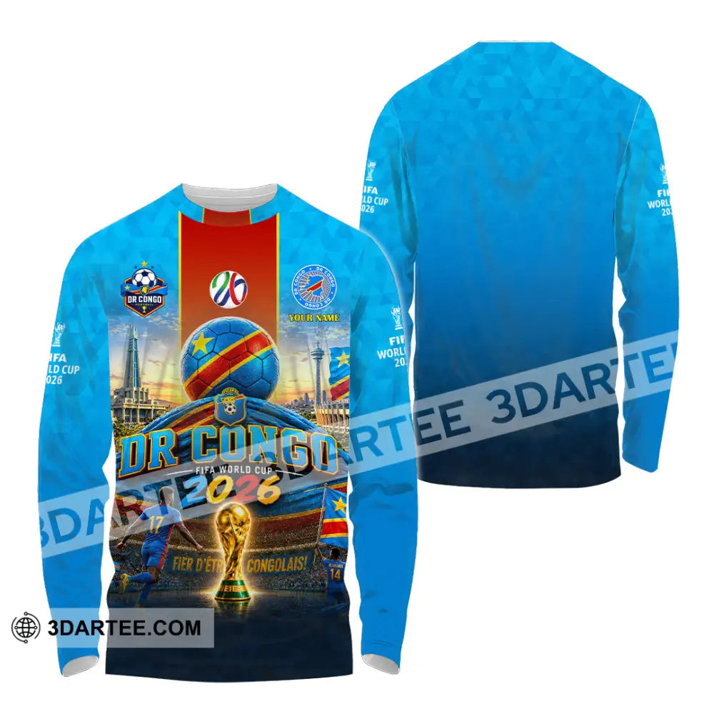 Unisex Shirt - Custom Dr Congo World Cup 2026 Shirt - Long Sleeve Shirt / S - T-shirt