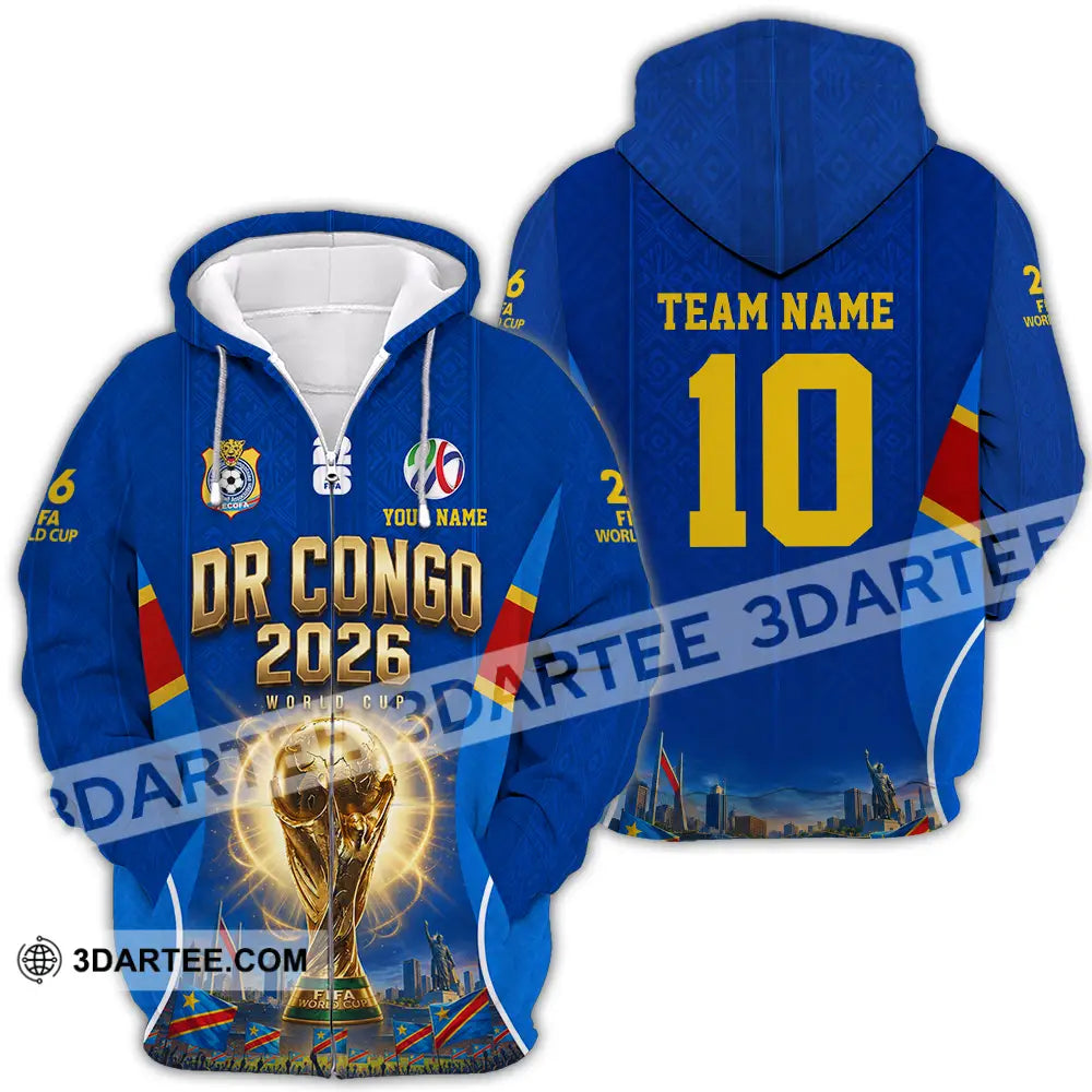 Unisex Shirt - Custom Dr Congo World Cup 2026 Shirt - Zipper Hoodie / S - T-shirt