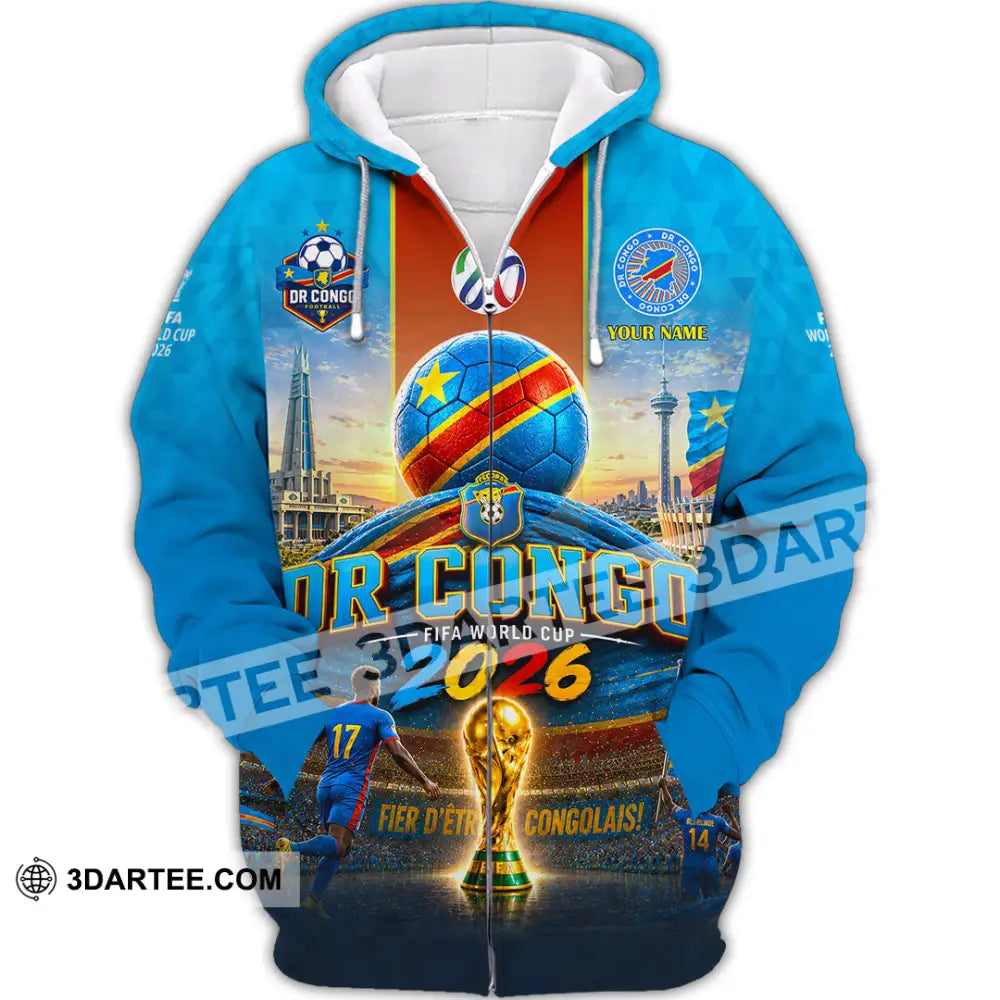 Unisex Shirt - Custom Dr Congo World Cup 2026 Shirt - Zipper Hoodie / S - T-shirt