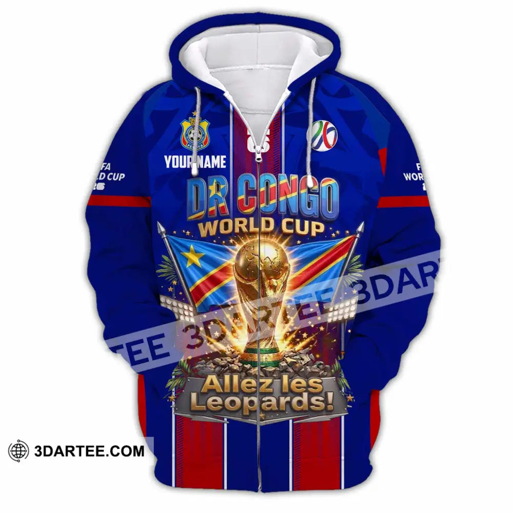 Unisex Shirt - Custom Dr Congo World Cup 2026 Shirt - Zipper Hoodie / S - T-shirt