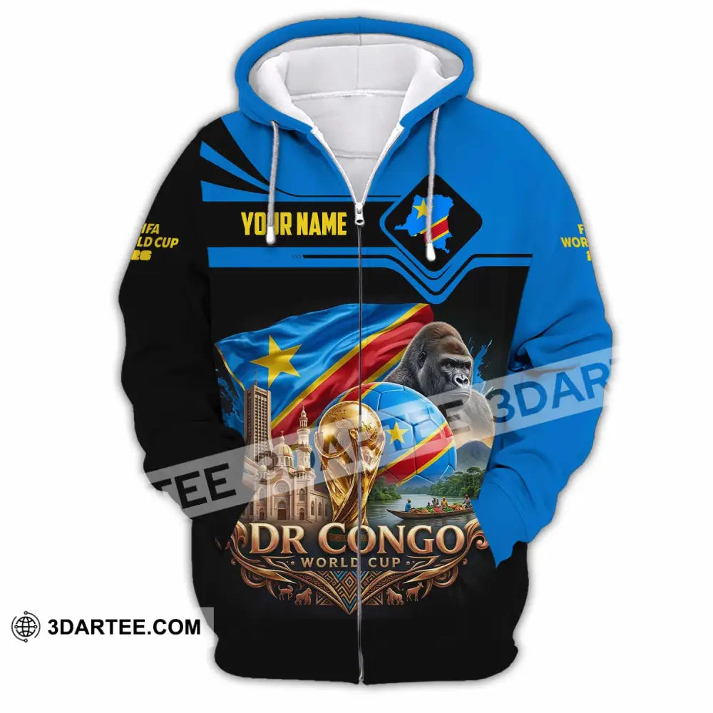Unisex Shirt - Custom Dr Congo World Cup 2026 Shirt - Zipper Hoodie / S - T-shirt
