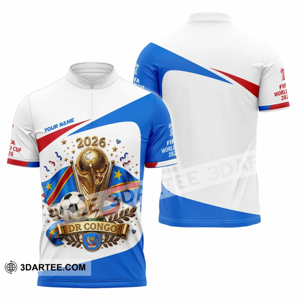 Unisex Shirt - Custom Dr Congo World Cup 2026 Shirt - Zipper Polo Shirt / S - T-shirt