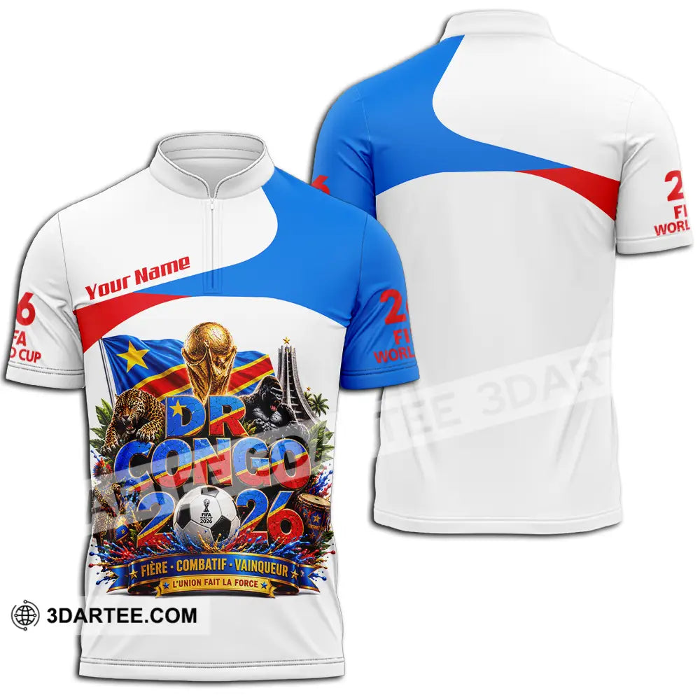 Unisex Shirt - Custom Dr Congo World Cup 2026 Shirt - Zipper Polo Shirt / S - T-shirt