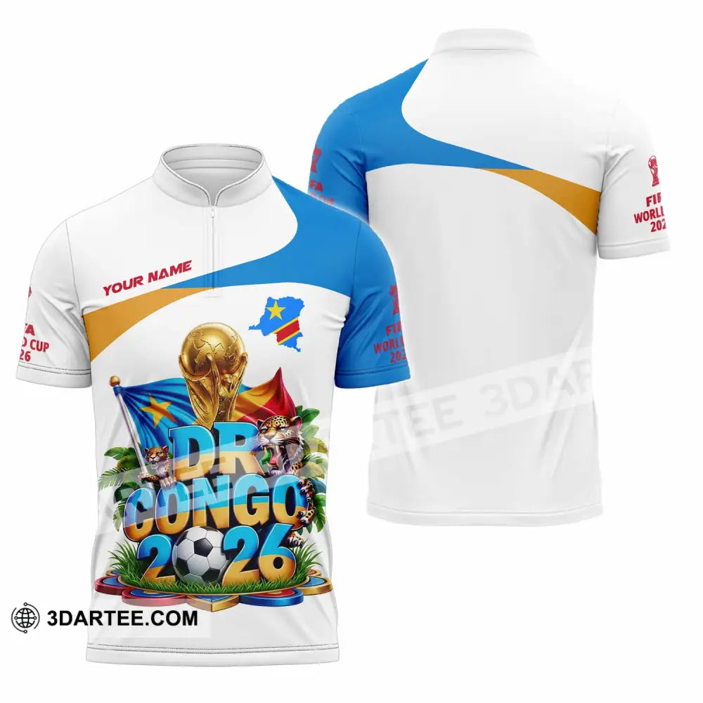 Unisex Shirt - Custom Dr Congo World Cup 2026 Shirt - Zipper Polo Shirt / S - T-shirt