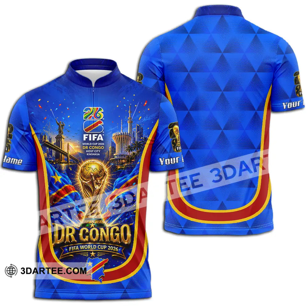 Unisex Shirt - Custom Dr Congo World Cup 2026 Shirt - Zipper Polo Shirt / S - T-shirt