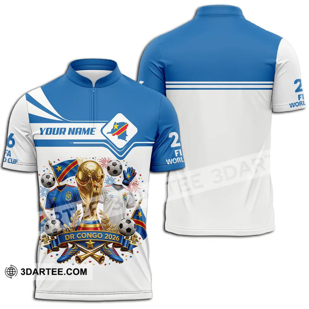 Unisex Shirt - Custom Dr Congo World Cup 2026 Shirt - Zipper Polo Shirt / S - T-shirt