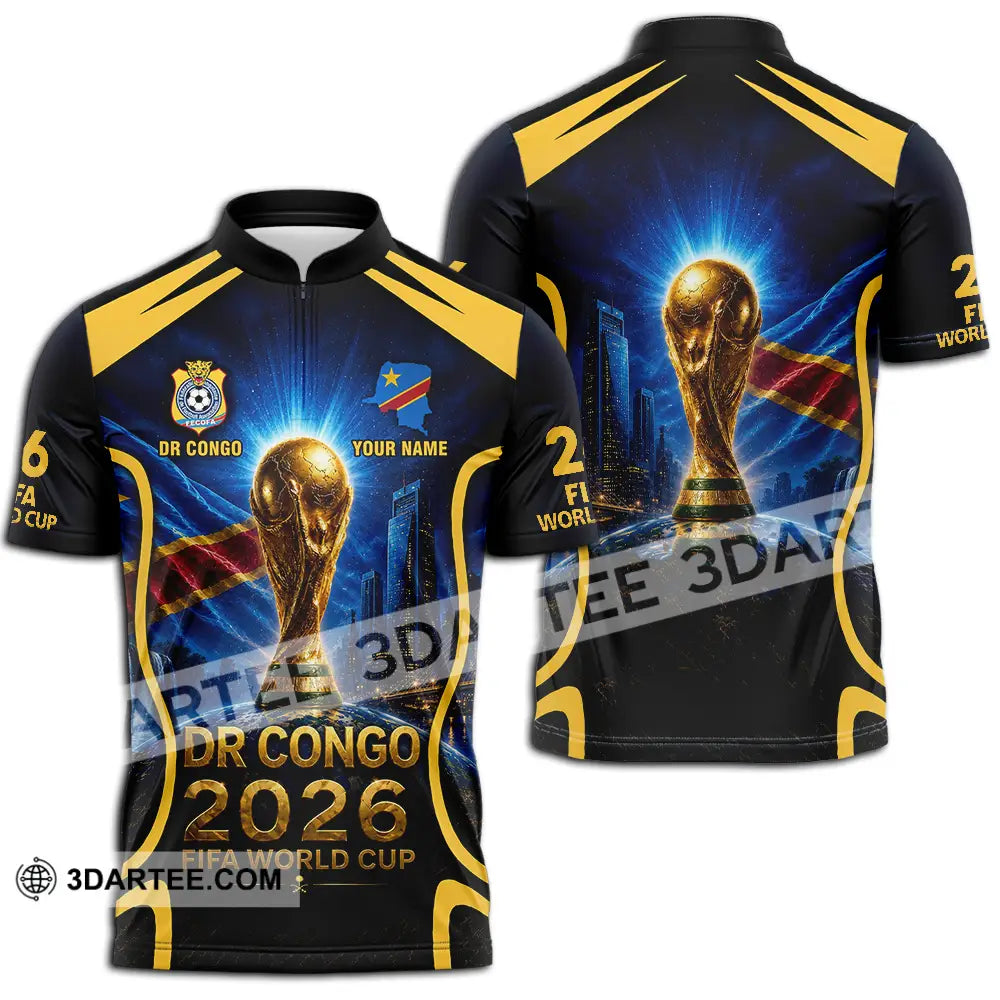 Unisex Shirt - Custom Dr Congo World Cup 2026 Shirt - Zipper Polo Shirt / S - T-shirt