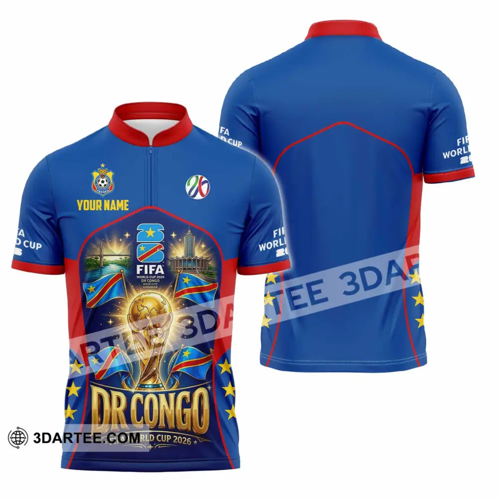 Unisex Shirt - Custom Dr Congo World Cup 2026 Shirt - Zipper Polo Shirt / S - T-shirt