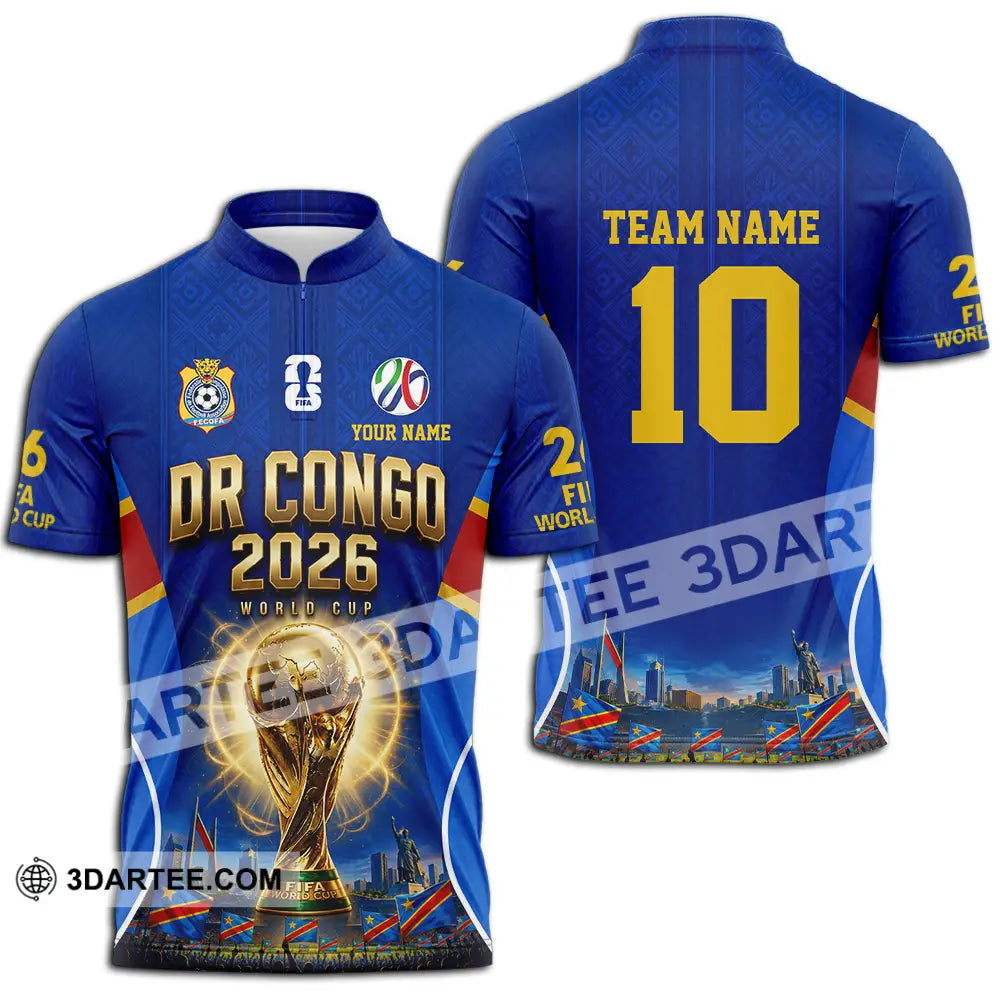 Unisex Shirt - Custom Dr Congo World Cup 2026 Shirt - Zipper Polo Shirt / S - T-shirt