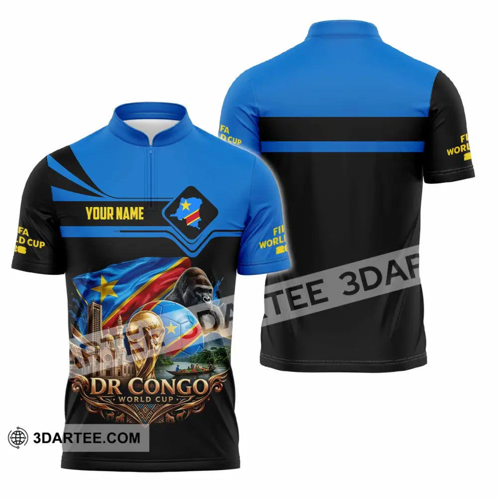 Unisex Shirt - Custom Dr Congo World Cup 2026 Shirt - Zipper Polo Shirt / S - T-shirt