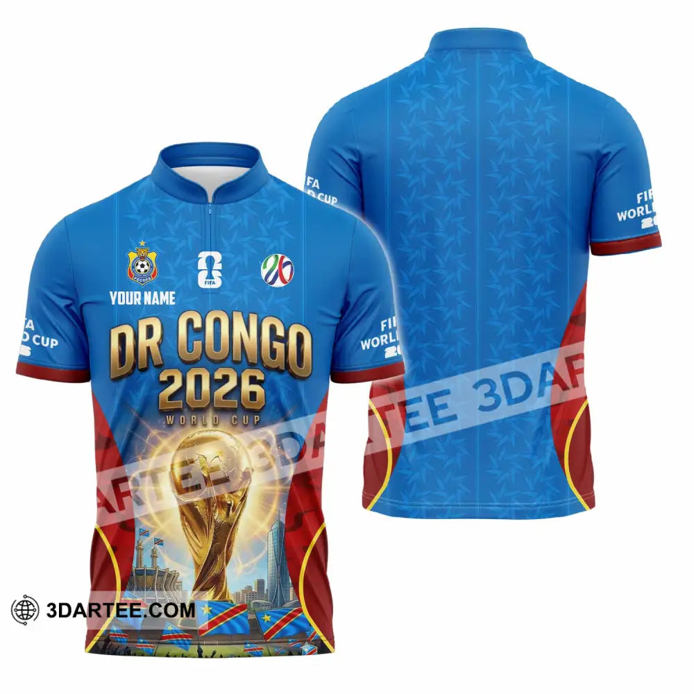 Unisex Shirt - Custom Dr Congo World Cup 2026 Shirt - Zipper Polo Shirt / S - T-shirt