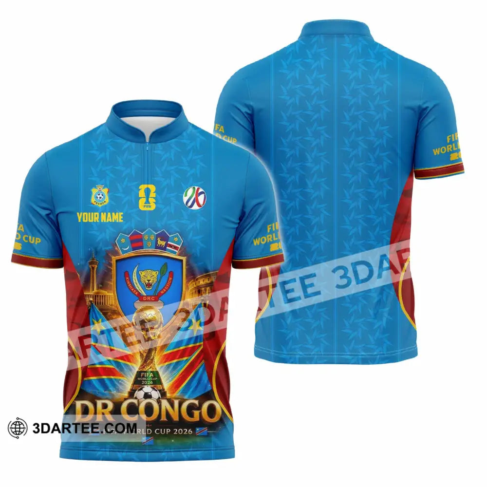 Unisex Shirt - Custom Dr Congo World Cup 2026 Shirt - Zipper Polo Shirt / S - T-shirt