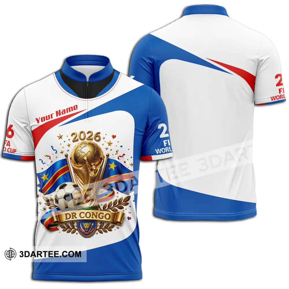 Unisex Shirt - Custom Dr Congo World Cup 2026 Shirt - Zipper Polo Shirt / S - T-shirt