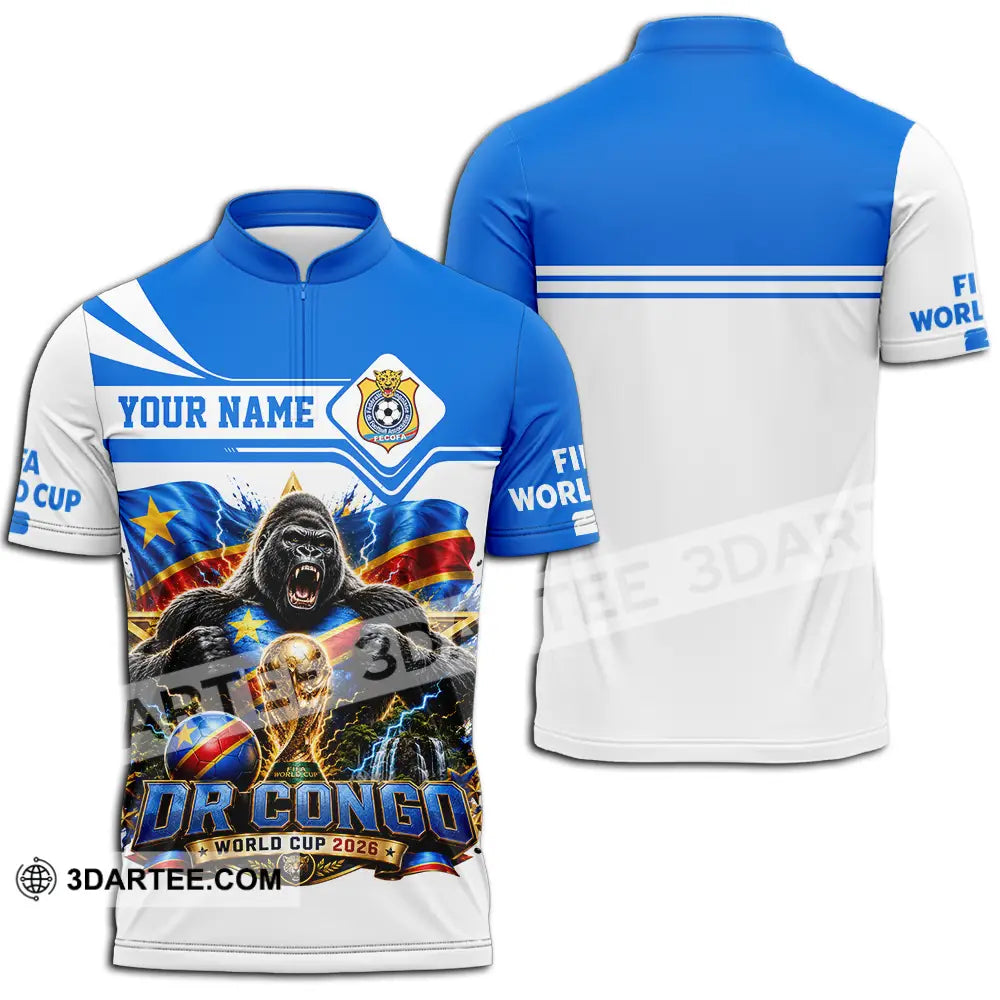 Unisex Shirt - Custom Dr Congo World Cup 2026 Shirt - Zipper Polo Shirt / S - T-shirt
