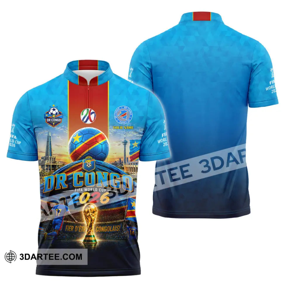 Unisex Shirt - Custom Dr Congo World Cup 2026 Shirt - Zipper Polo Shirt / S - T-shirt