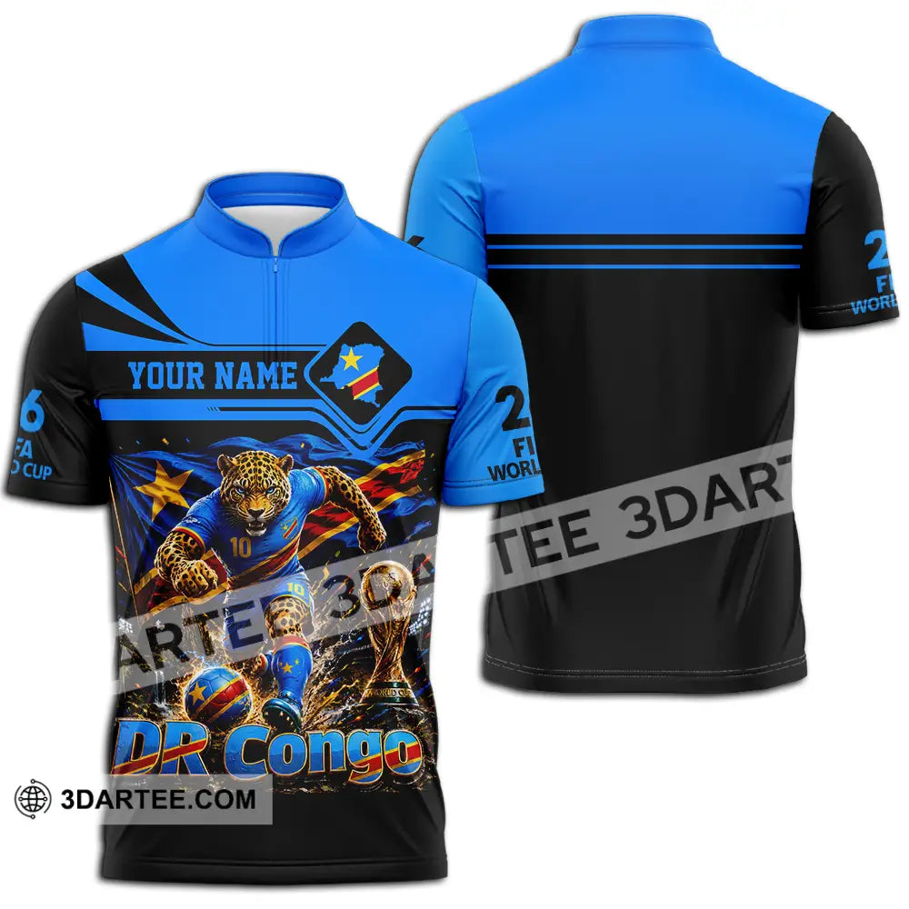 Unisex Shirt - Custom Dr Congo World Cup 2026 Shirt - Zipper Polo Shirt / S - T-shirt