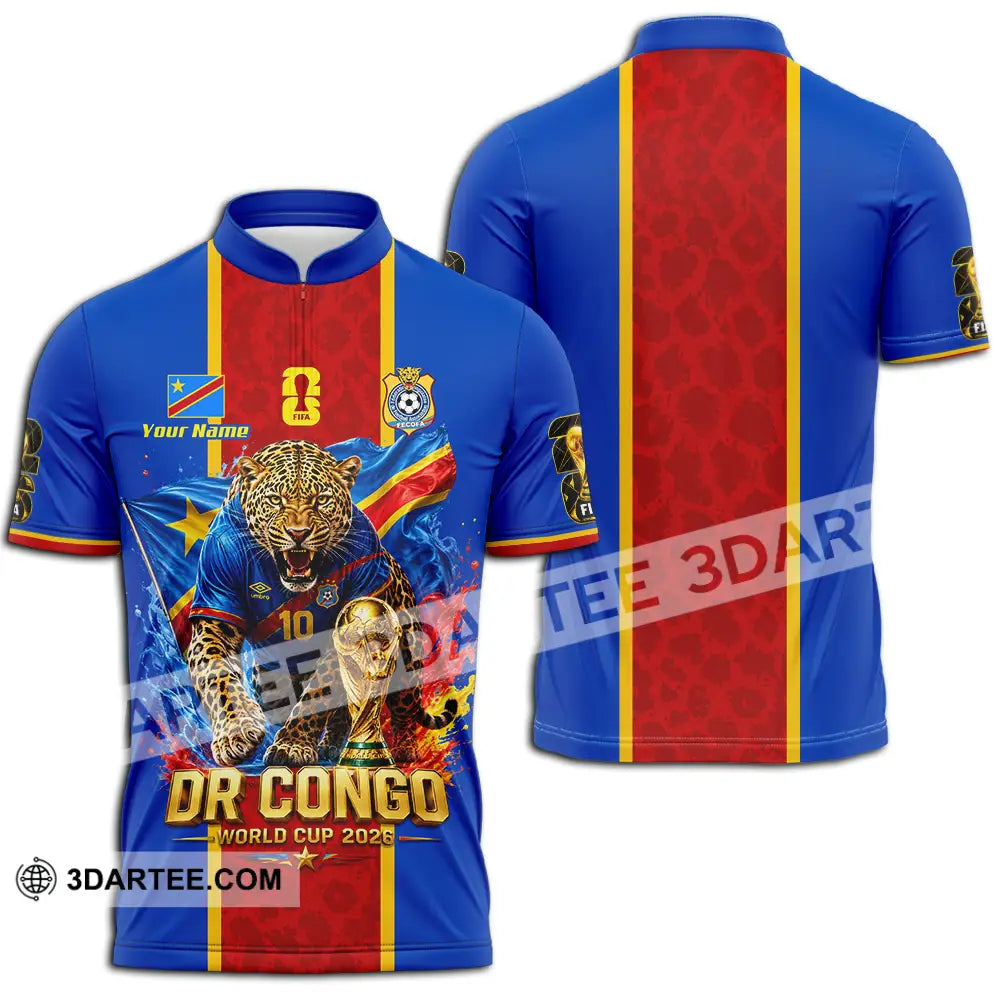 Unisex Shirt - Custom Dr Congo World Cup 2026 Shirt - Zipper Polo Shirt / S - T-shirt