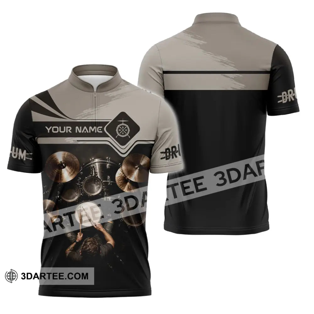 Unisex Shirt - Custom Drum Shirt - Zipper Polo Shirt / S - T-shirt