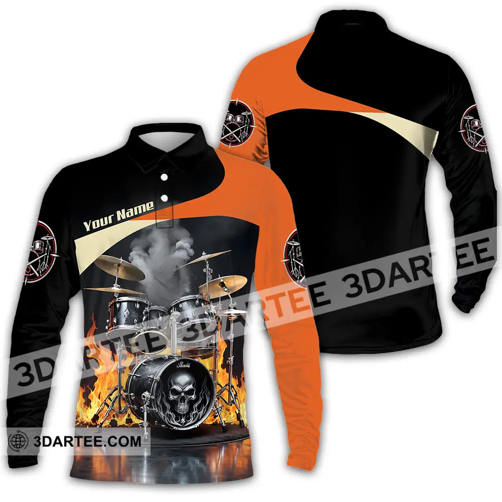 Unisex Shirt - Custom Drummer Shirt - Long Sleeve Polo / S - T-shirt