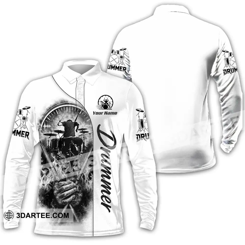 Unisex Shirt - Custom Drummer Shirt - Long Sleeve Polo / S - T-shirt
