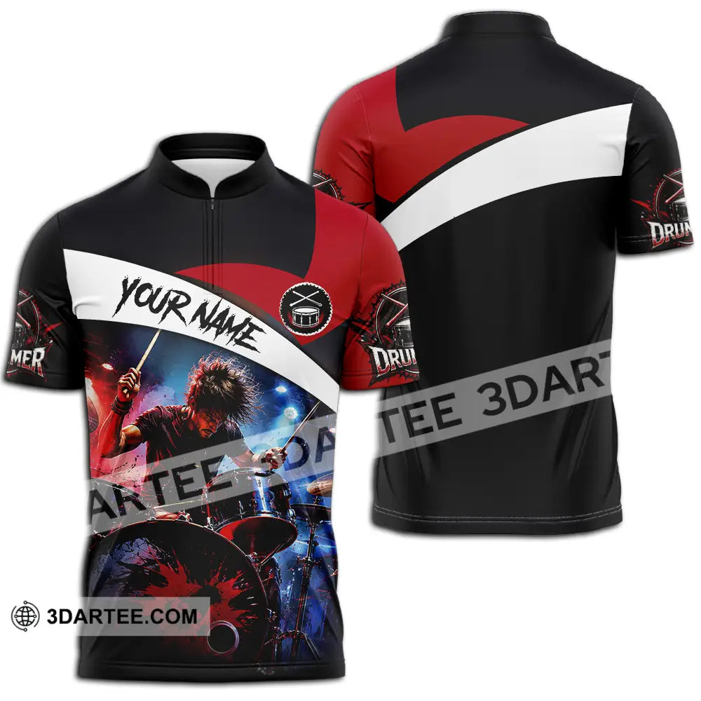 Unisex Shirt - Custom Drummer Shirt - Zipper Polo Shirt / S - T-shirt