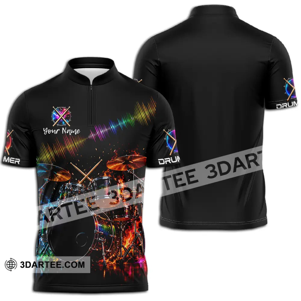 Unisex Shirt - Custom Drummer Shirt - Zipper Polo Shirt / S - T-shirt