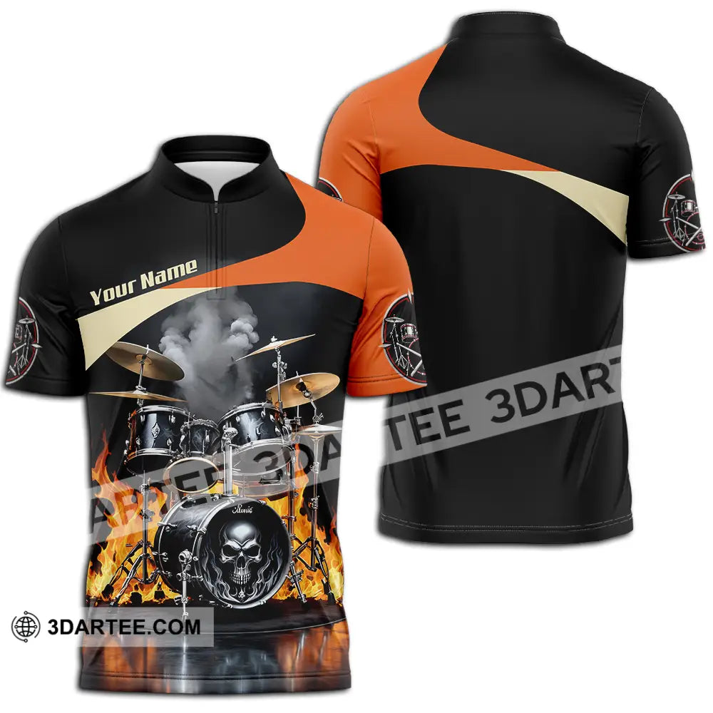 Unisex Shirt - Custom Drummer Shirt - Zipper Polo Shirt / S - T-shirt