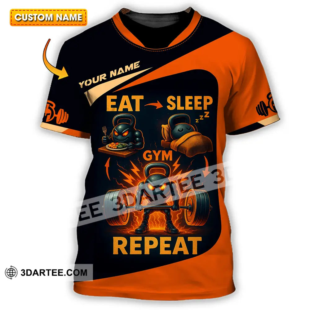 Unisex Shirt - Custom Eat Sleep Gym And Repeat Shirt T-shirt