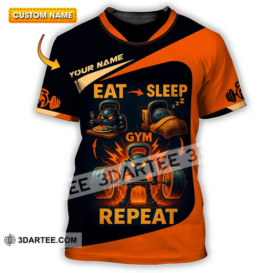 Unisex Shirt - Custom Eat Sleep Gym And Repeat Shirt T-shirt