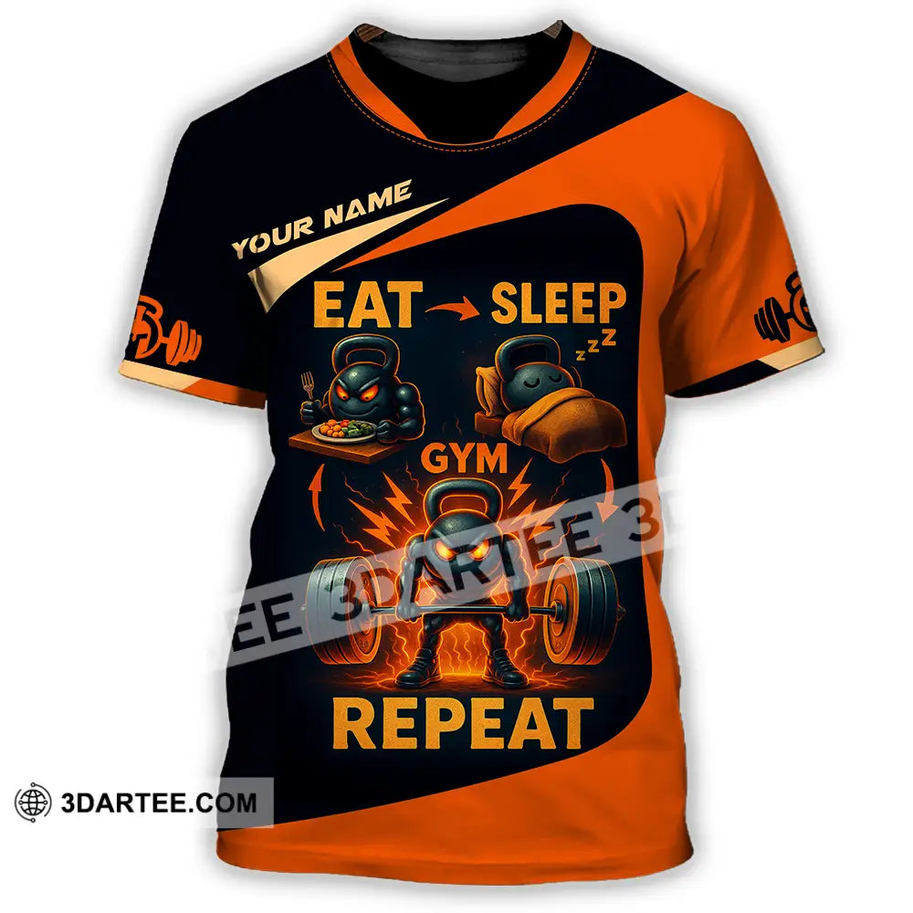 Unisex Shirt - Custom Eat Sleep Gym And Repeat Shirt T-Shirt / S T-shirt