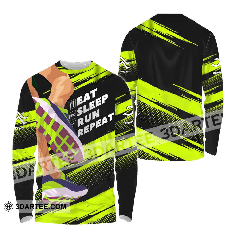 Unisex Shirt - Custom Eat Sleep Run Repeat 3D Shirt Long Sleeve Shirt / S T-shirt