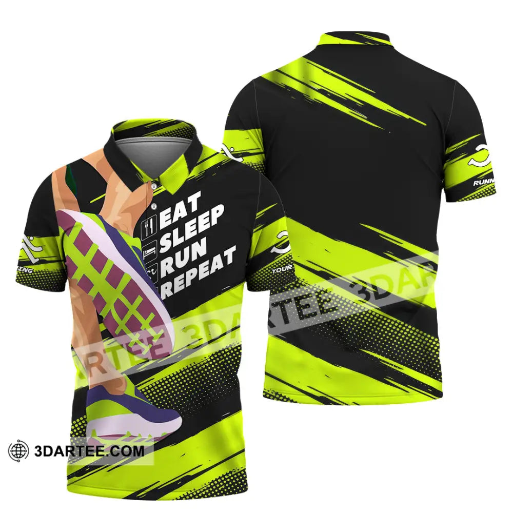 Unisex Shirt - Custom Eat Sleep Run Repeat 3D Shirt Polo Shirt / S T-shirt