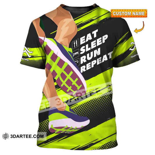 Unisex Shirt - Custom Eat Sleep Run Repeat 3D Shirt T-shirt