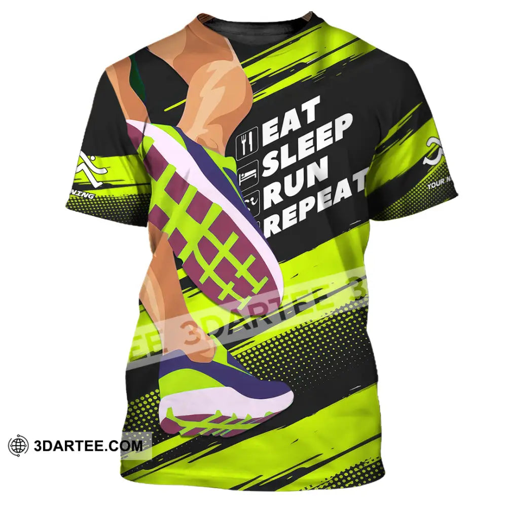 Unisex Shirt - Custom Eat Sleep Run Repeat 3D Shirt T-Shirt / S T-shirt