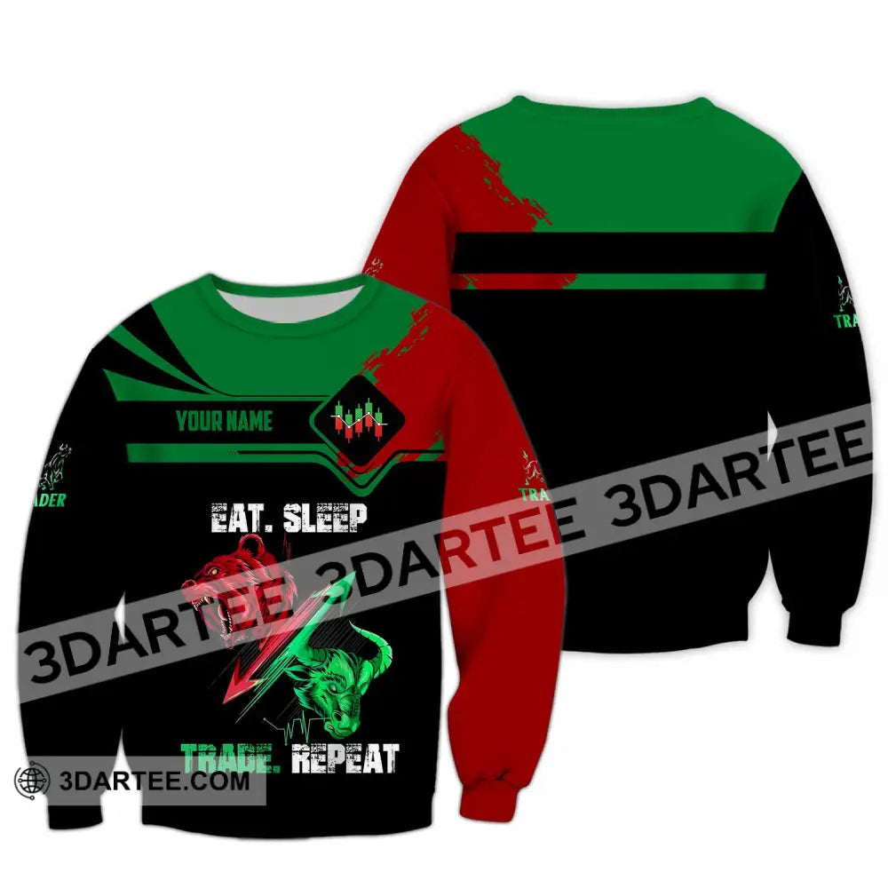Unisex Shirt - Custom Eat Sleep Trade Repeat 3D Shirt Long Sleeve / S T-shirt