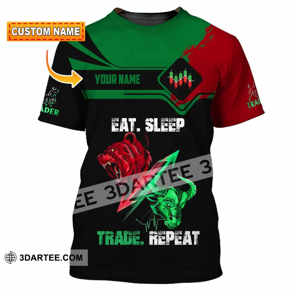 Unisex Shirt - Custom Eat Sleep Trade Repeat 3D Shirt T-shirt