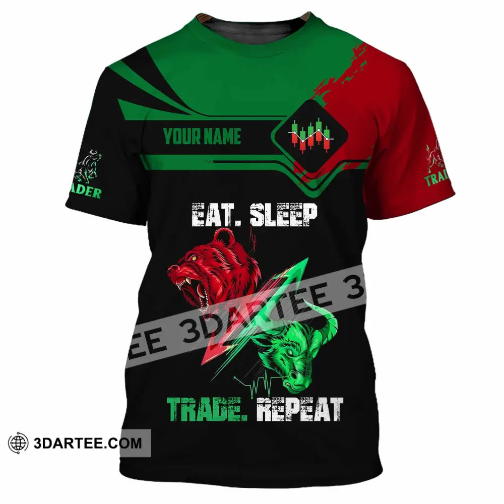 Unisex Shirt - Custom Eat Sleep Trade Repeat 3D Shirt T-Shirt / S T-shirt