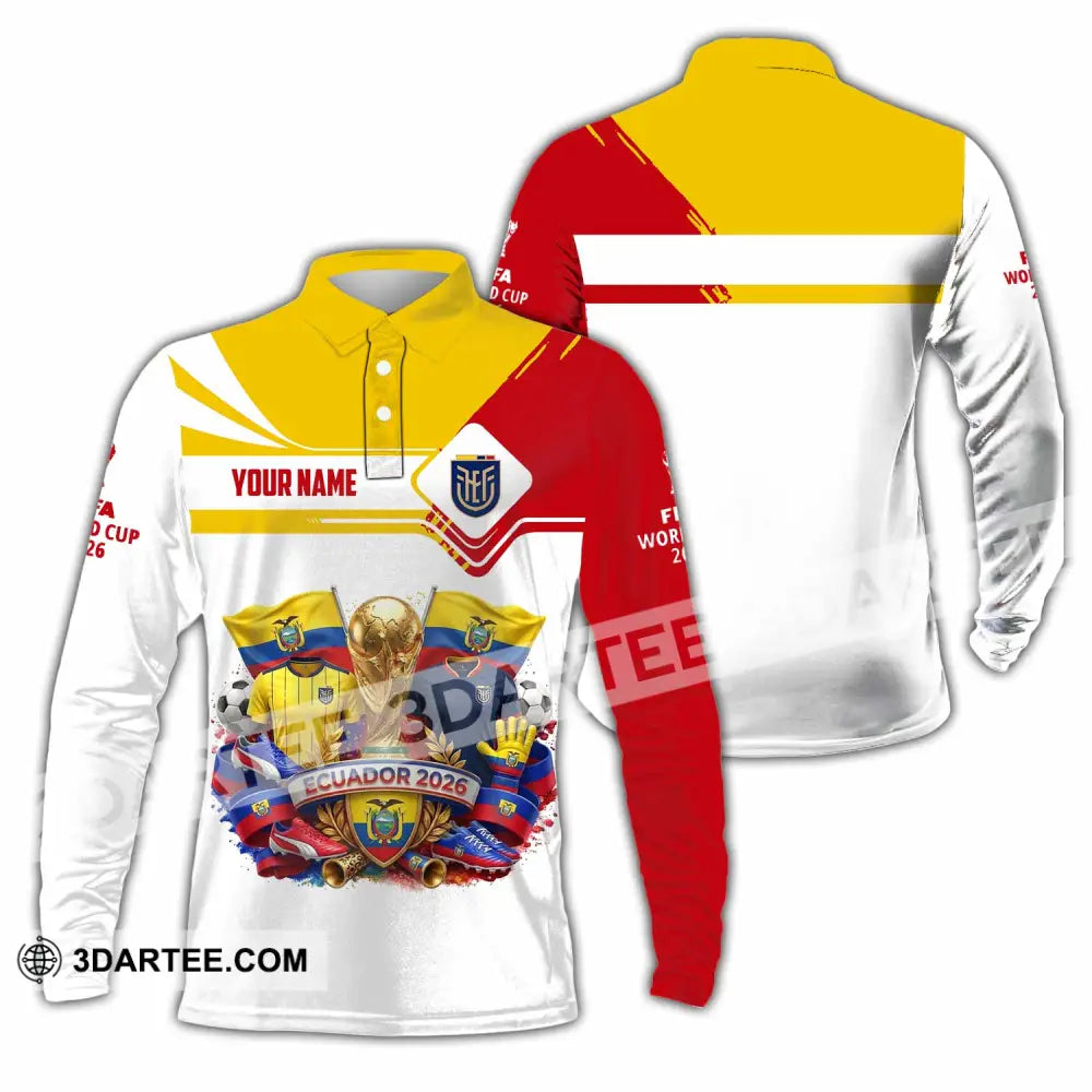 Unisex Shirt - Custom Ecuador World Cup 2026 Shirt - Long Sleeve Polo / S - T-shirt